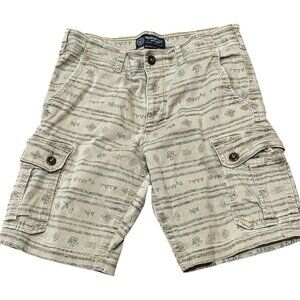 American Eagle Tan Cargo Shorts Classic Active Flex Aztec Southwestern Mens 33
